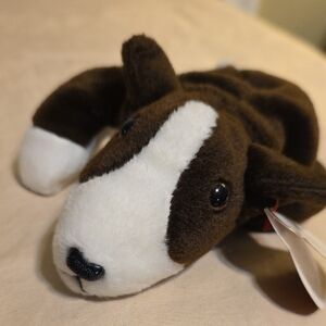 Ty Beanie Baby Bruno Brown and White Plush F263